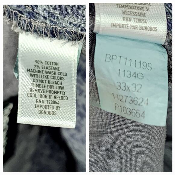 Bonobos Slim Fit Chinos sz 33x32 Mens Gray Casual Travel Workwear Stretch - Picture 3 of 10